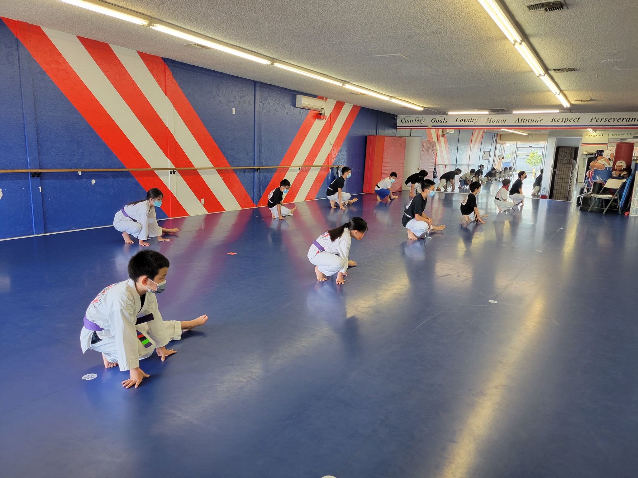 Students training at US Taekwondo Center La Mirada